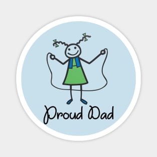 Proud Dad Rope Skipping Stick Girl Daughter School Gift Magnet